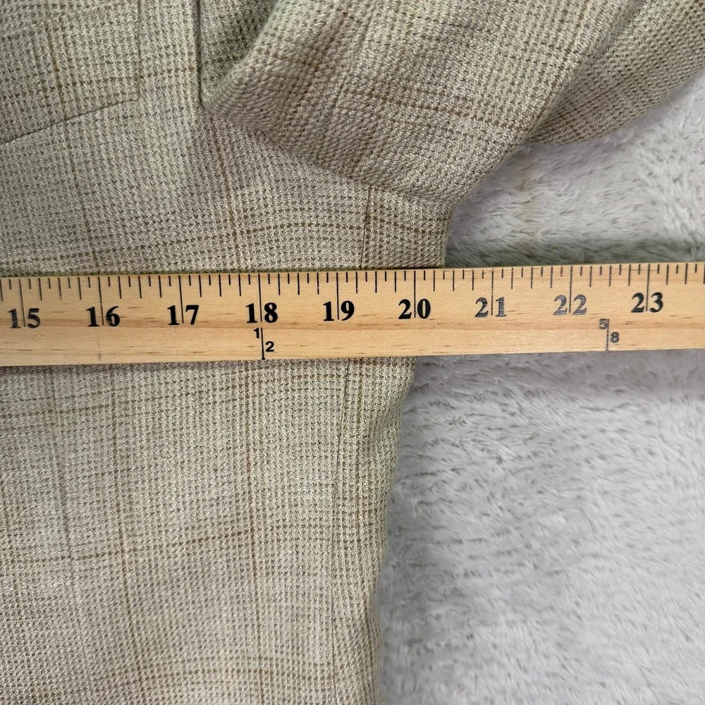 Vintage Canali Proposta Mens 38R Blazer Beige Silk Linen Wool Plaid Coat Italy